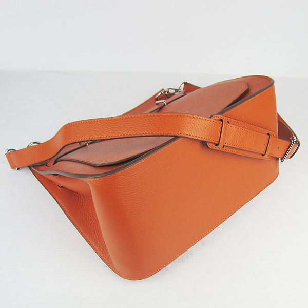 Replica Hermes Jypsiere Fjord Leather Messenger Bag Orange H6508 - 1:1 Copy - Click Image to Close